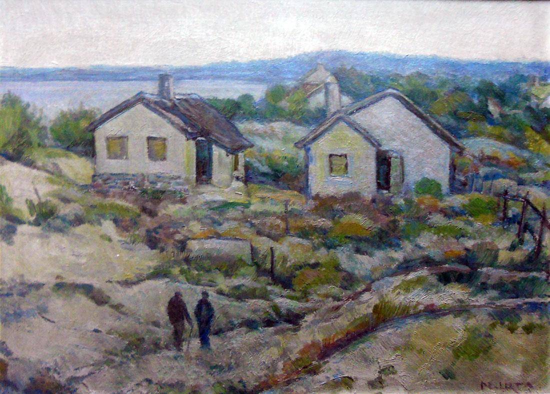 Atardecer. Nicolás Urta (1897-1959). Óleo sobre cartón.  62 x 49 cm. Nº inv. 1539.
