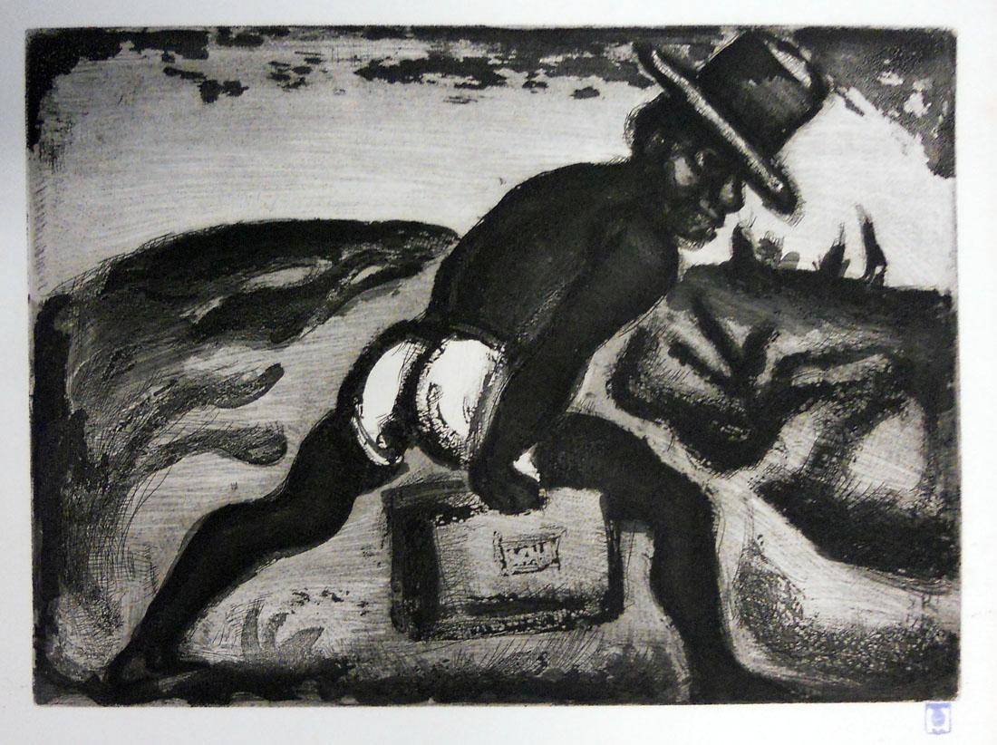 Ubu. Georges Rouault (1871-1958). Aguafuerte.  21 x 30 cm. Nº inv. 1512.